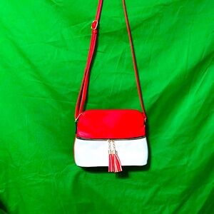 Red and white Deluxity Shoulder/ Cross Body Purse
